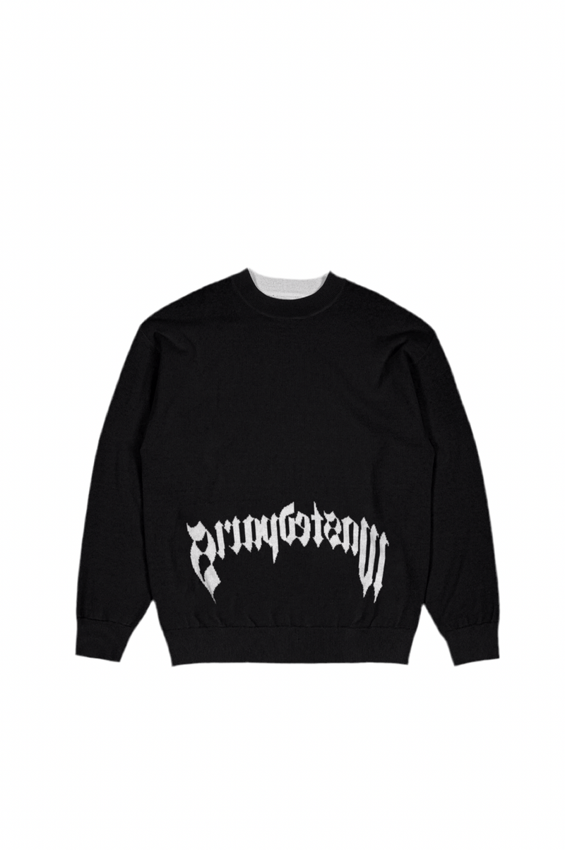 Pitcher Reverse Sweater // Black/White