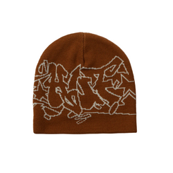 Outlines Skull Beanie // Russet