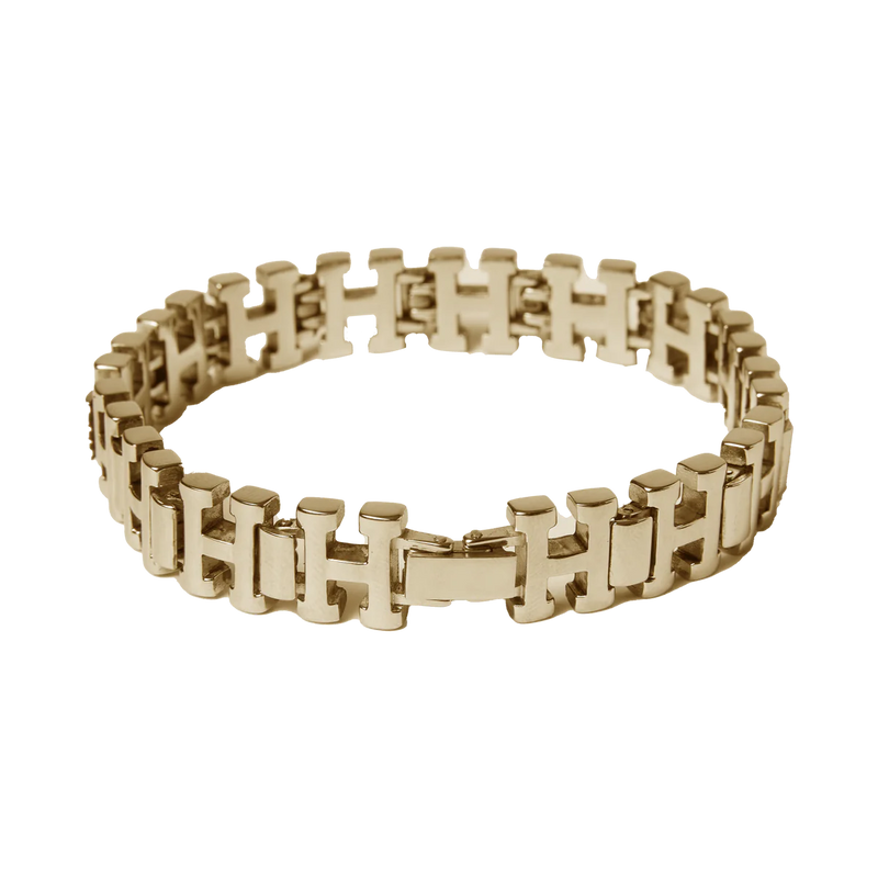 H Link Bracelet // Gold