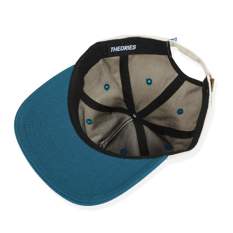 Hand Of Theories Snapback Hat // Pearl/Blue Jay