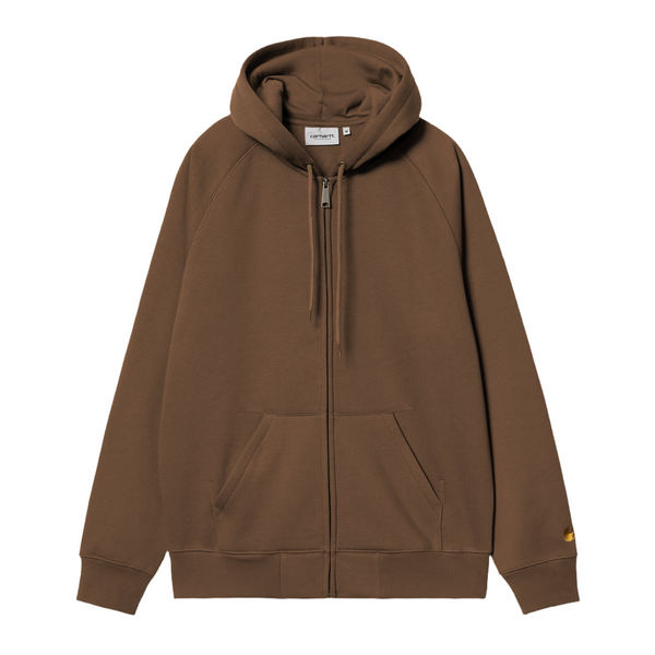 Hooded Chase Jacket // Chocolate/Gold