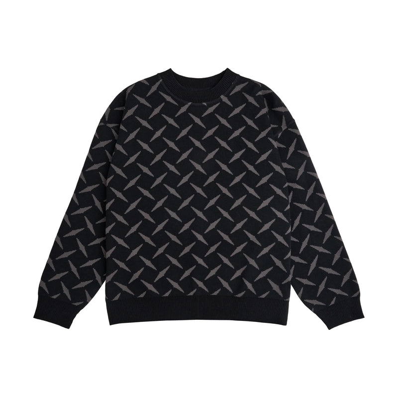 Boyd Knit Crewneck // Black/Dark Grey