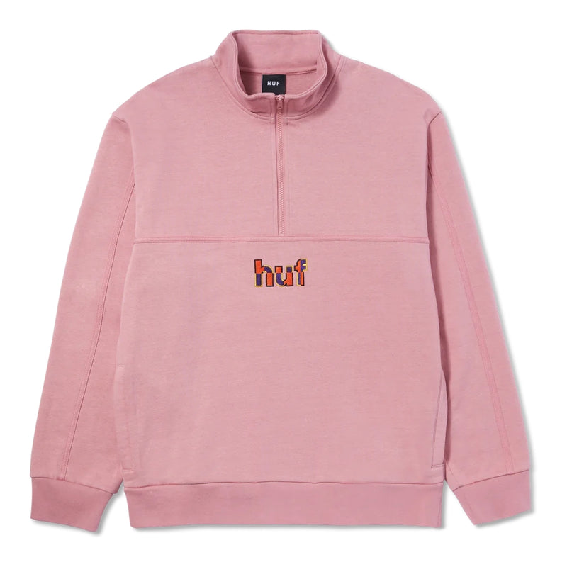 Sweats sans capuche - Huf - Split 1/4 Zip Mock // Dusty Rose - Stoemp