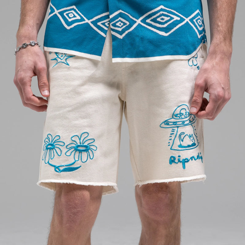 Blonded Denim Shorts // Off White