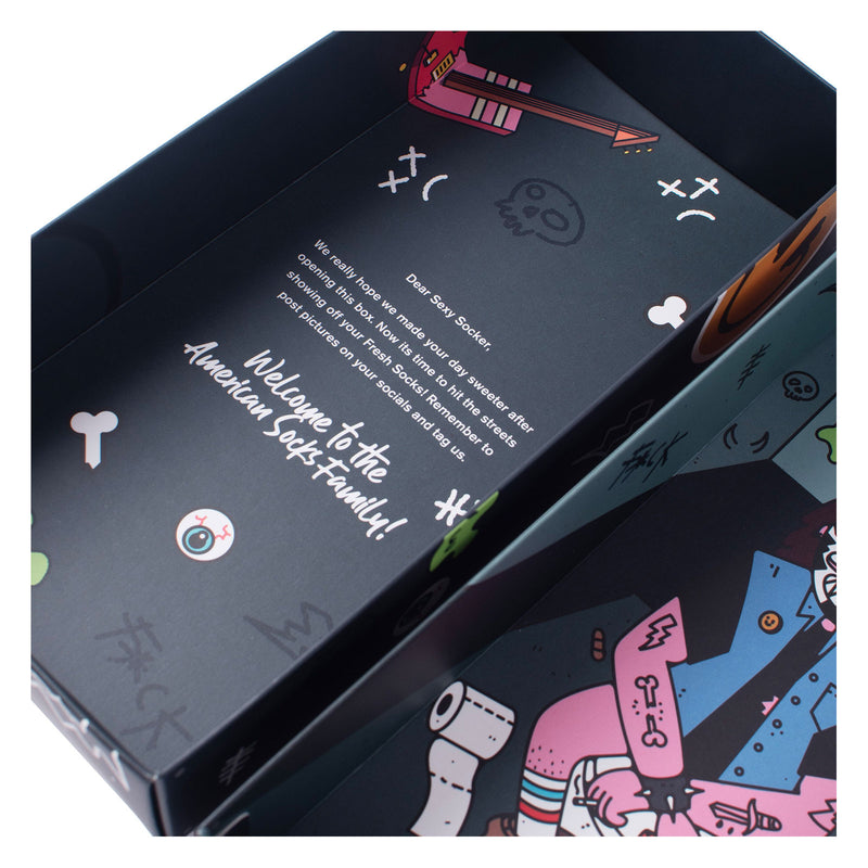 Pack de 3 Chaussette American Socks Enceinte Rock Unisexe Vue Détail box