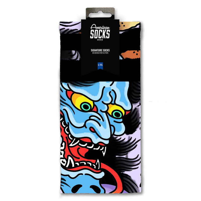 Chaussette American Socks Motif Hannya Unisexe Multicolore Vue de face packaging