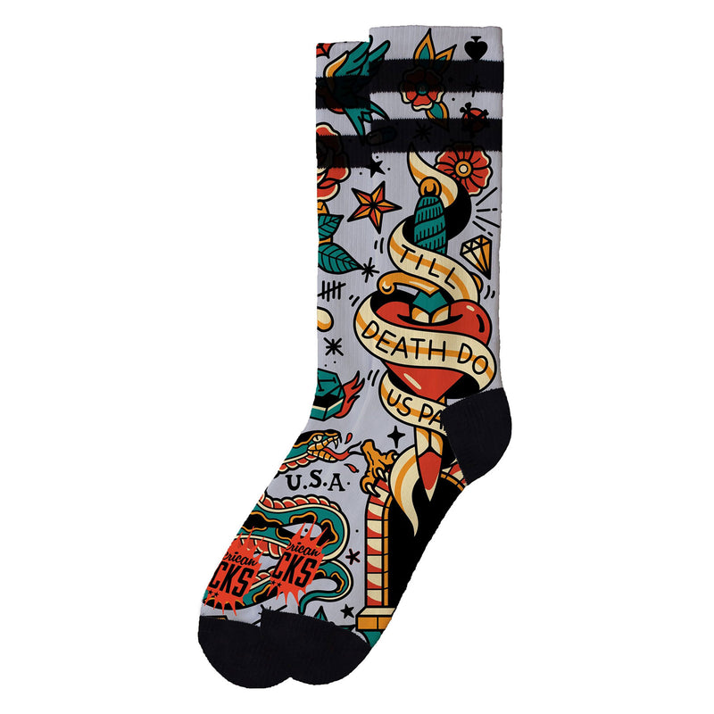 Chaussette American Socks Unisexe 
Motif Old School Vue de coté