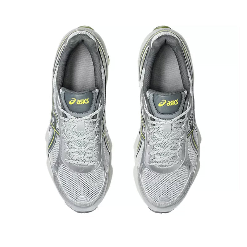 Top view of Asics GEL-KINETIC FLUENT sneakers in glacier grey and steel grey with Scutoid GEL and FF BLAST PLUS ECO cushioning