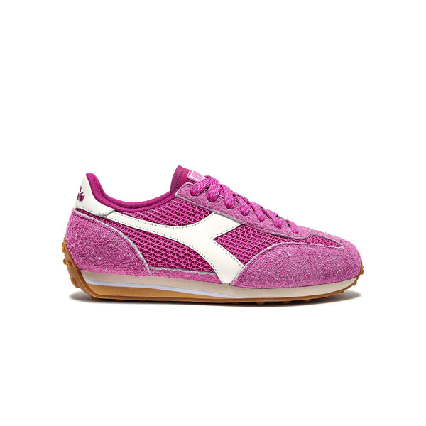 Side view of Diadora Rally Violet Phlox sneakers with bold 2000s design