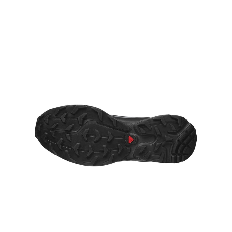 Vue dessous sneaker XT-6 noire, semelle outdoor avec traction maximale