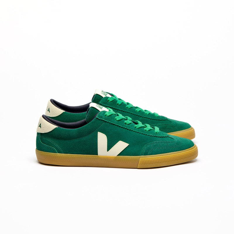 Side view of Veja Volley Suede Joker – sustainable sneakers with suede upper and vibrant color accents
