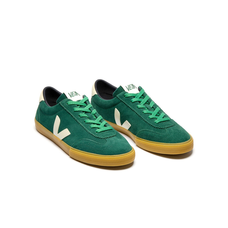 Top view of Veja Volley Suede Joker – sustainable sneakers with clean lacing and suede texture