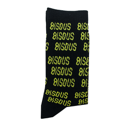Bisous Allover Socks // Black/Yellow
