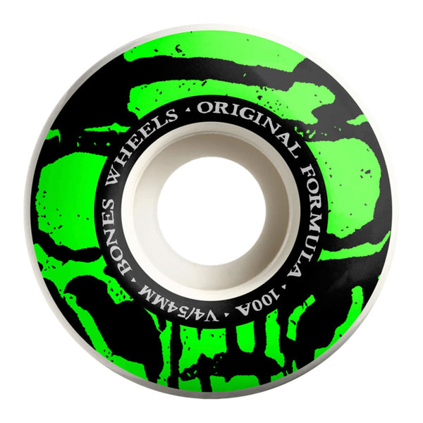 Roues Bones Wheels Vert v4 54mm 100A vue de face