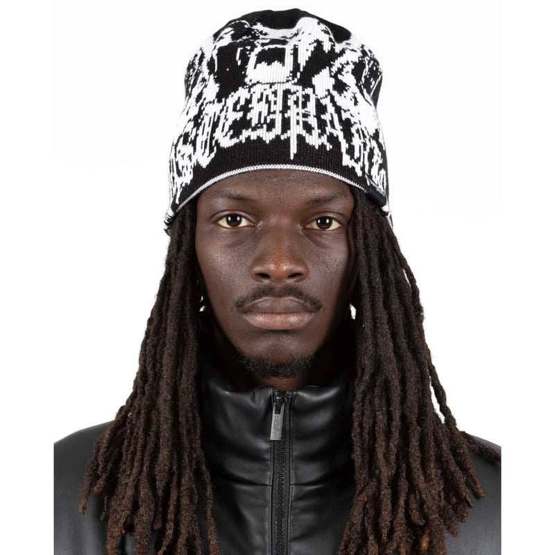 Reverse Guardian Brow Beanie // Black/White