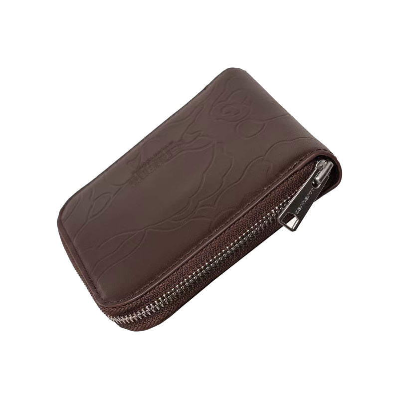 Portefeuille Carhartt cuir brun de profil