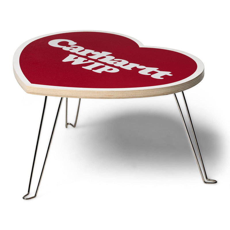 Table basse Carhartt coeur rouge vue de face 