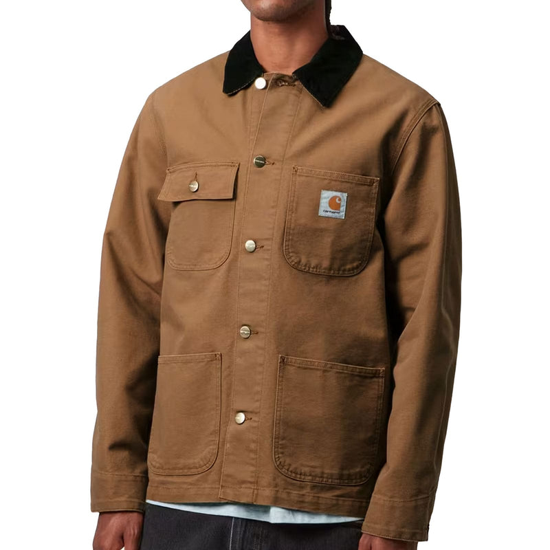 Veste Carhartt Brun Homme Vue de face mannequin