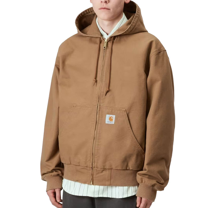 Veste Carhartt  à capuche Brun Vue de face mannequin