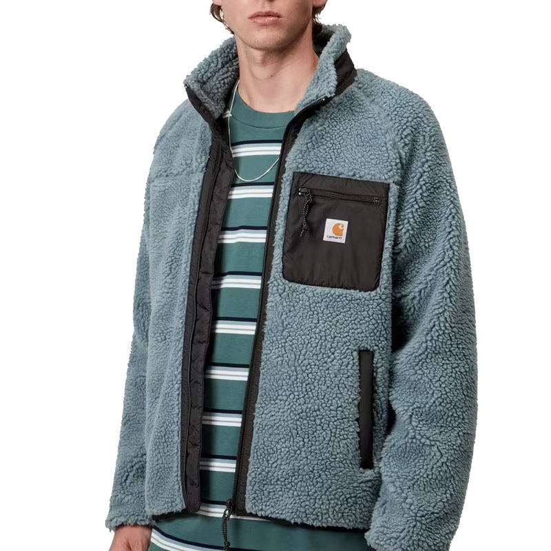 Veste Carhartt Polaire Bleu Unisexe vue de face mannequin 