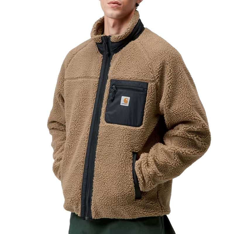 Veste Carhartt Polaire Brun Unisexe Vue de face mannequin 