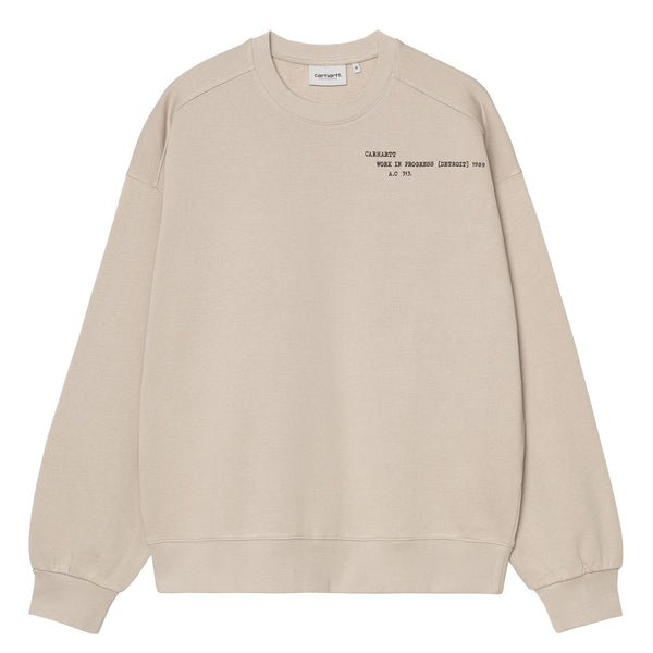 Crewneck Carhartt Beige inscription Carhartt a l'avant - vue de face