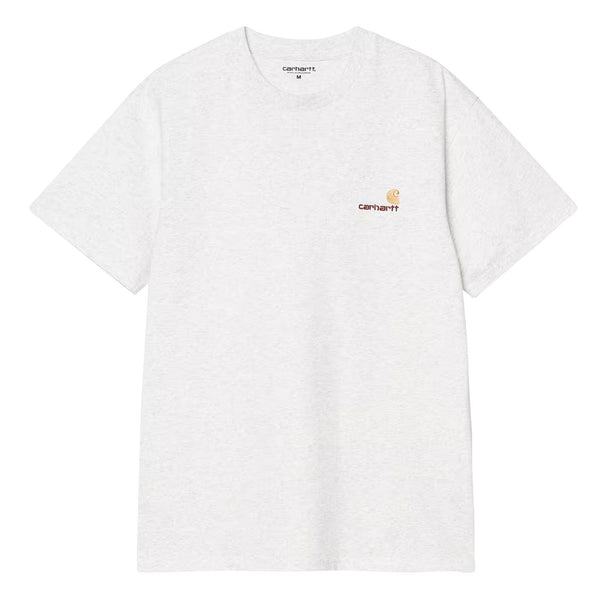 T-shirt carhartt american script gris vue de face 