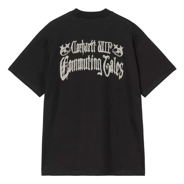 T-Shirt Carhartt Noir Homme avec Graphisme Carhartt Wip médiéval a l'arrière - Vue de dos 