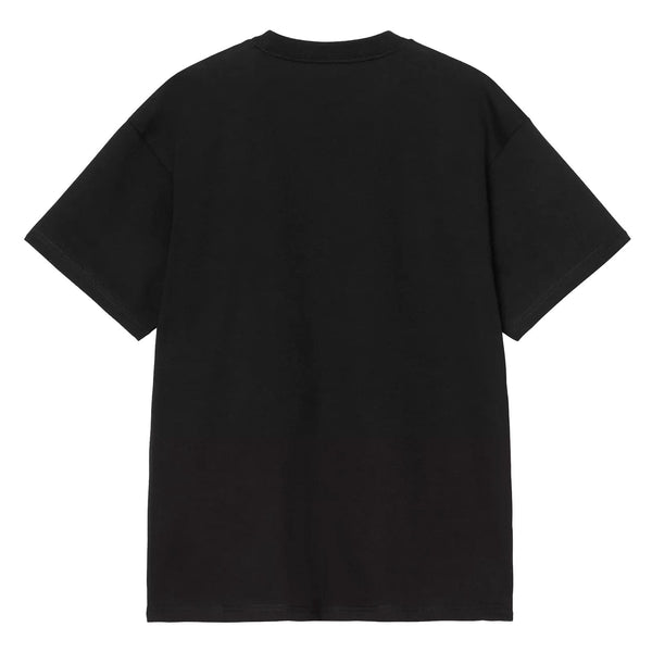 T-shirt Carhartt Noir Homme avec graphisme boite de Sardine Carhartt rouge a l'avant - Vue de dos 