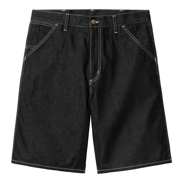 Short Carhartt Noir Homme avec couture blanche - Vue de face