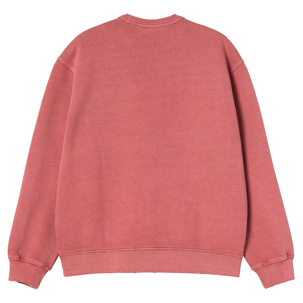 Crewneck Carhartt Rose Rouge Homme avec poche Kangourou - Vue de dos 