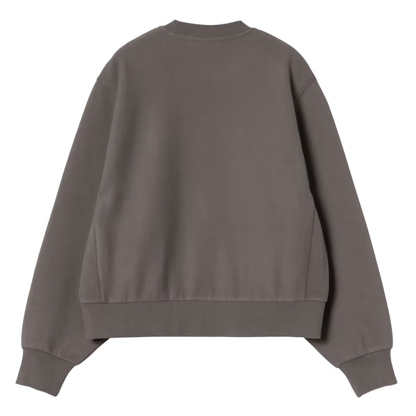 Crewneck Carhartt gris femme avec broderie carhartt a l'avant gauche - Vue de dos 