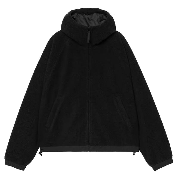 Veste a capuche Carhartt Polaire Noir Femme avec broderie Hélix Carhartt a l'arrière - Vue de Face 