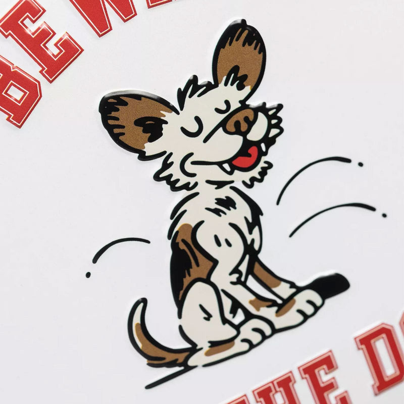 Plaque en métal Carhartt avec graphisme Attention au chien - Vue de face