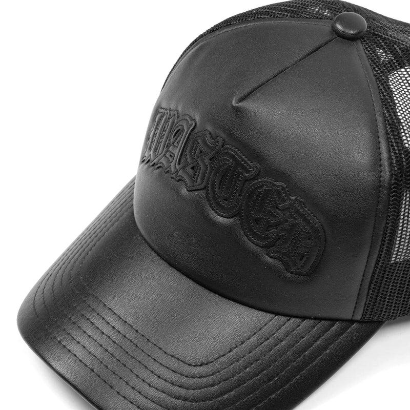 Cap Trucker Nation Faux Leather // Black