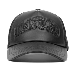 Cap Trucker Nation Faux Leather // Black