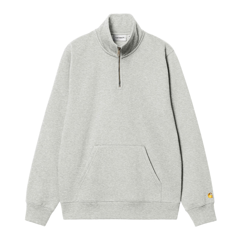 Chase Neck Zip Sweat // Grey Heather/Gold