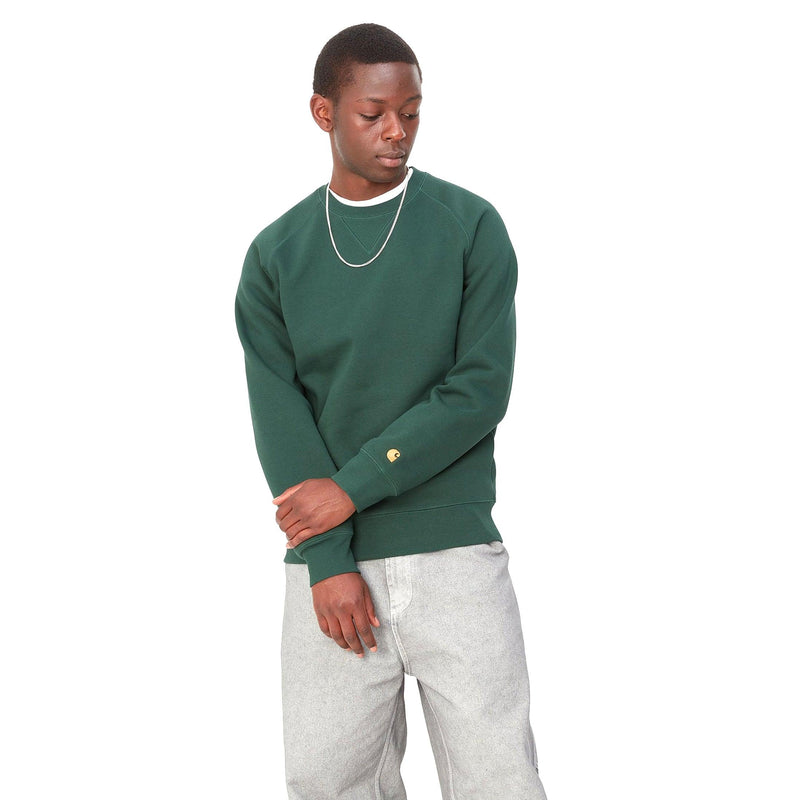 Sweats sans capuche - Carhartt WIP - Chase Sweat // Discovery Green/Gold - Stoemp