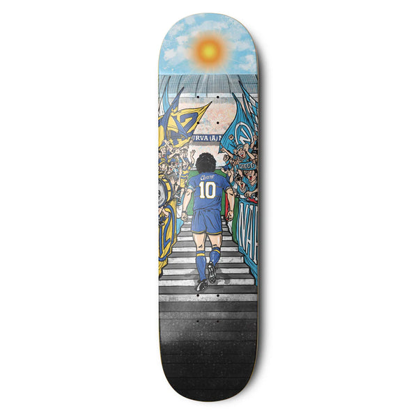 Planche de skate Cleaver Skateboard graphisme maradona vue de face 