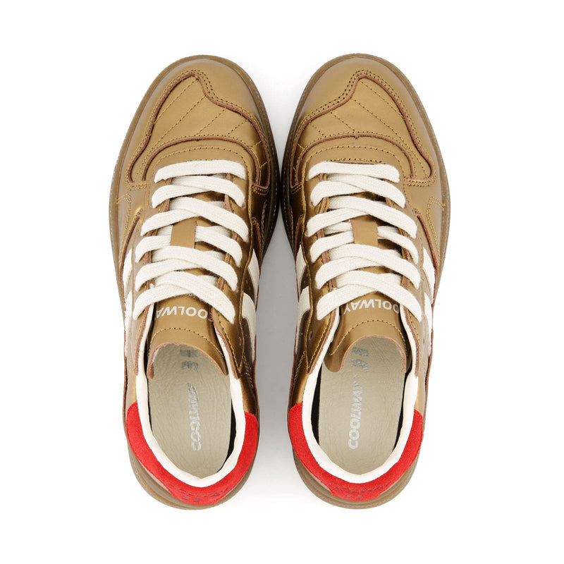baskets coolway femmes bronze et rouge vues du haut
