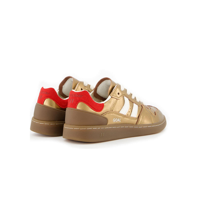 baskets coolway femmes bronze et rouge vues de derrière