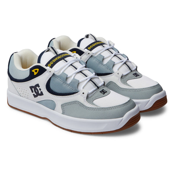 Chaussure de Skate DC Shoes Homme Blanc Gris vue de coté