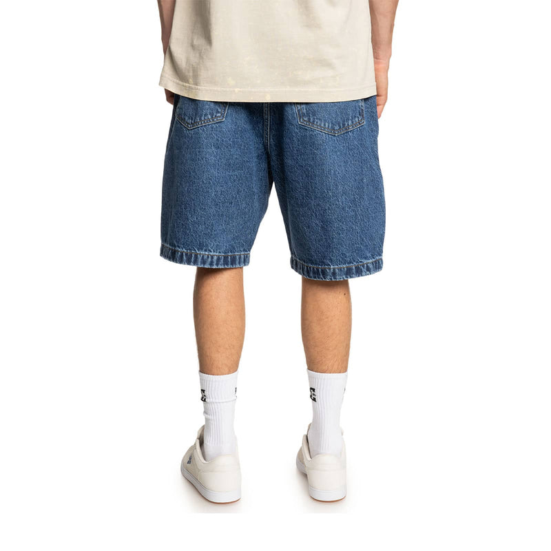 Short DC Shoes Homme Bleu Jeans Vue de dos mannequin