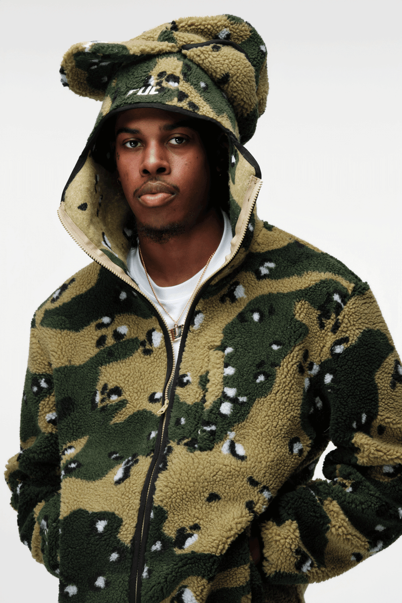 Fuc Hoodie Zip Camouflage Vue de Face Mannequin