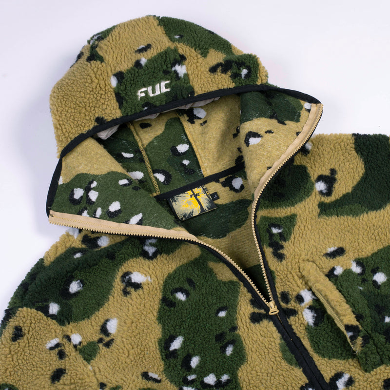 Fuc Hoodie Zip Camouflage Vue Zoom de Face