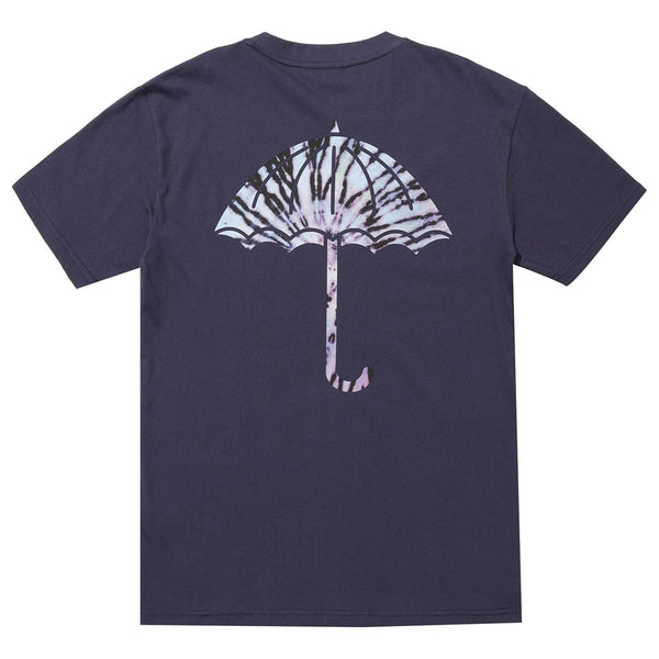 T-shirt Hélas Navy graphisme parapluie tie dye dans le dos vue de dos 