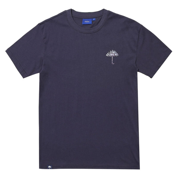 T-shirt Hélas Navy graphisme parapluie tie dye dans le dos vue de face 