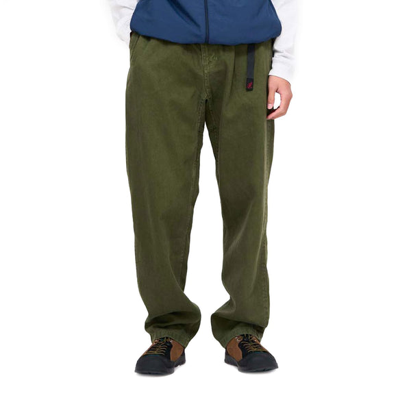 Gramicci Pantalon Hemp Olive Vue de face mannequin
