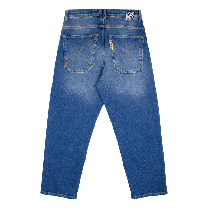 Pantalon Jeans Baggy Bleu délavé vue de dos