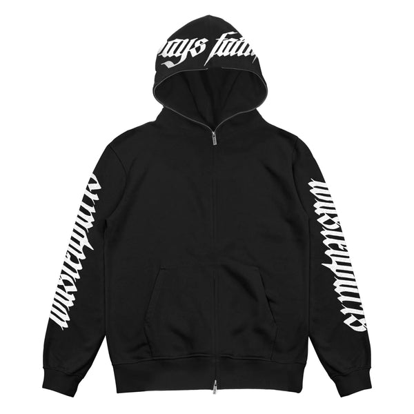 Full Zip Rise Hoodie // Black